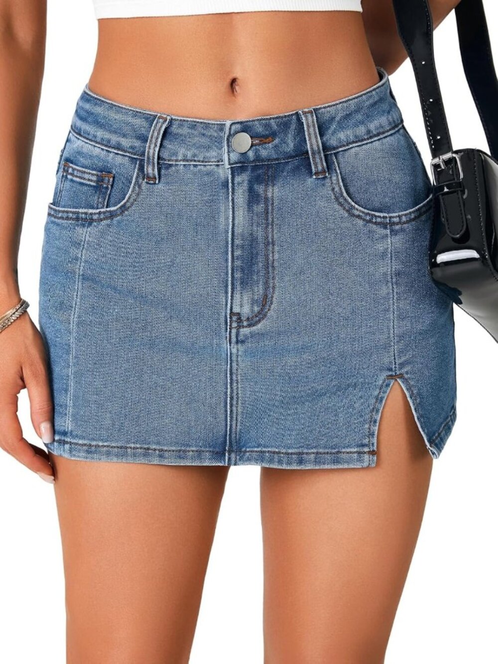 High Waist Mini Denim Skorts for Women | Trendy Casual Summer Style